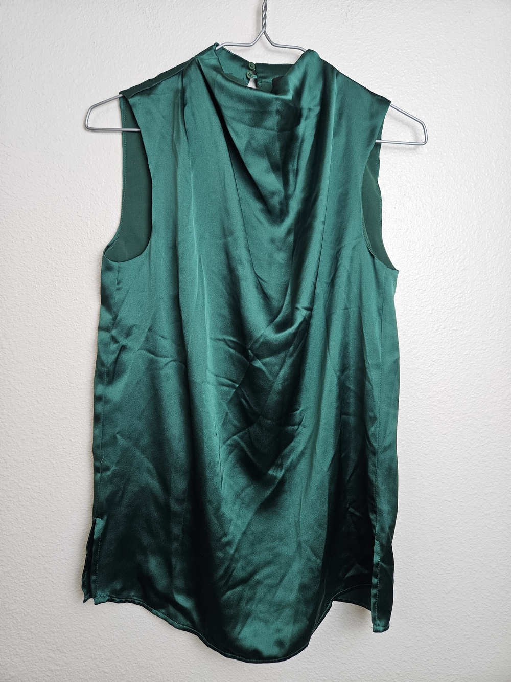Rachel Zoe Emerald Green Draped Sleeveless Top XS